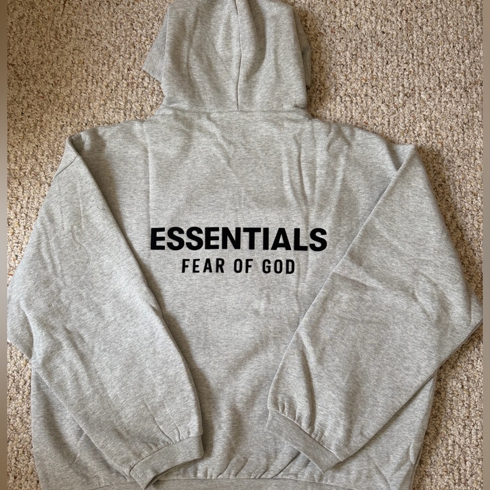 Fear of God Essentials Light Gray Hoodie